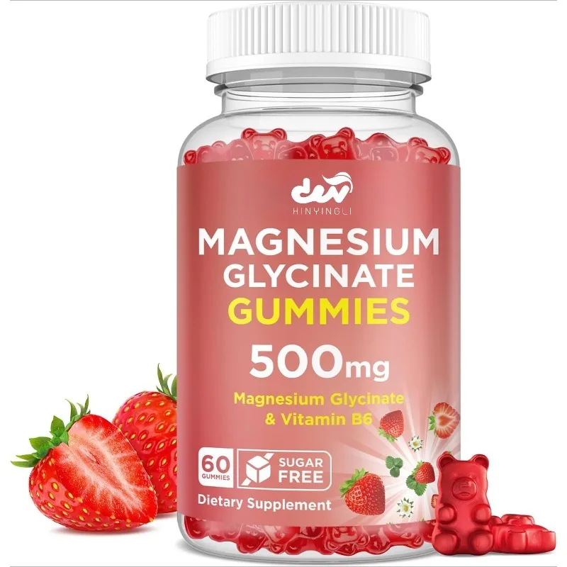 

Glycine magnesium gummies, adult magnesium supplements containing vitamin B6 and children's magnesium strawberry flavor