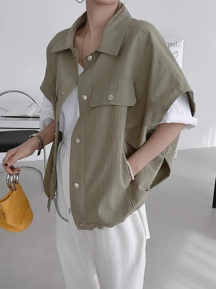 

SuperAen 2024 Korean Chic Summer New Vintage Casual Design Style Vest Jacket
