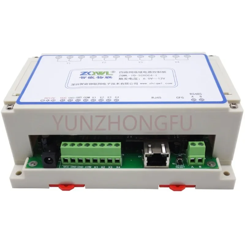 4-weg Netwerkrelaismodule 16a Io Besturingsmodule Rs485/Modbus Tcp Ethernet