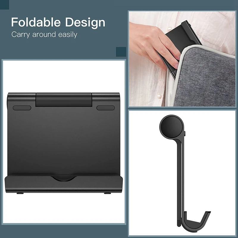 1Piece For All Phone And Pad Adjustable Desktop Tablet Table Cell Phone Stand Portable Desk Mobile Phone Holder Stand Black