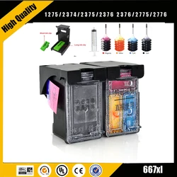 Einkshop-kit de tinta recarga 667xl, compatível com hp 667, hp667, cartucho de tinta, tinta deskjet, 1275/2374/2375/2376, 2376/2776