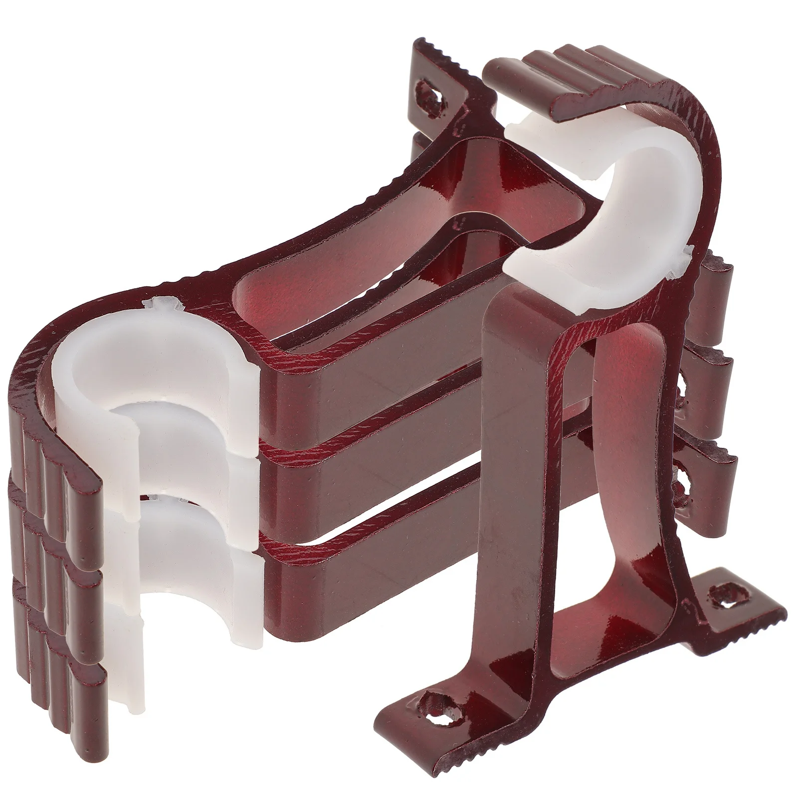 

4pcs Thickened Metal Curtain Rod Bracket Support Alloy Wall Mount For 5/8 Inch Curtains, Curtain Rod Holders For Wall