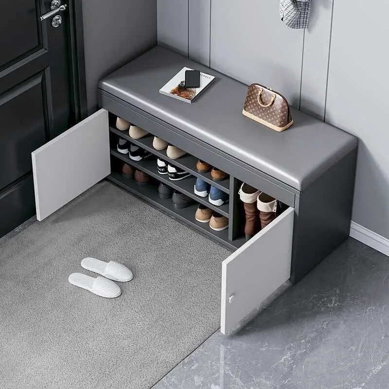 

Nordic Simple Shoe Changing Stool Light Luxurious Entrance All-in-One Modern Stool French Shoe Cabinet Shoe Rack Stool New 2024