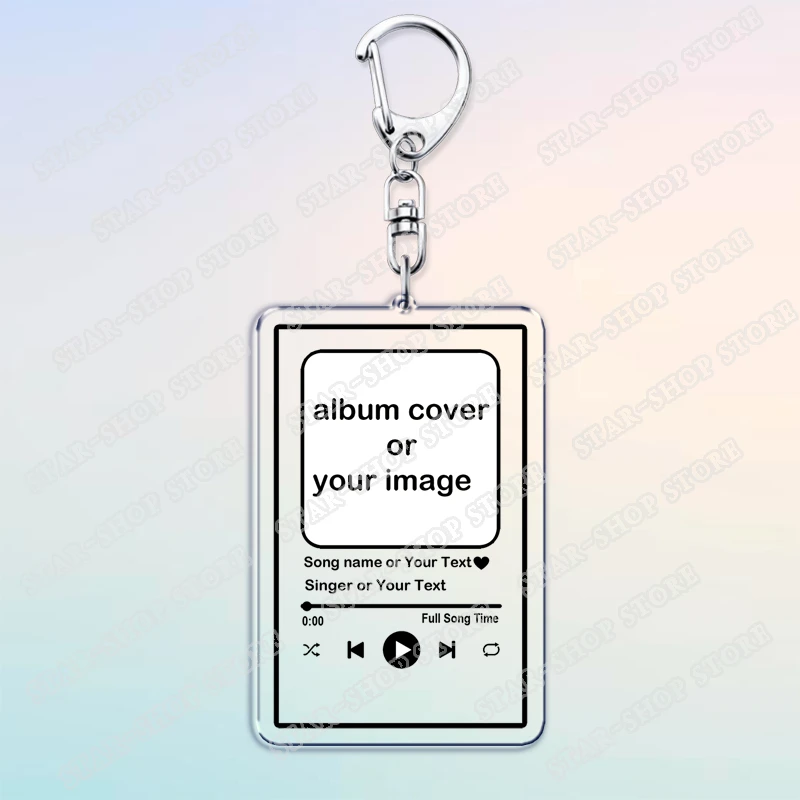 Custom Song Singer Music Keychain Personalized Album Cover Photo Keyring Boyfriend Girlfriend Valentines Birthday Friends Gifts