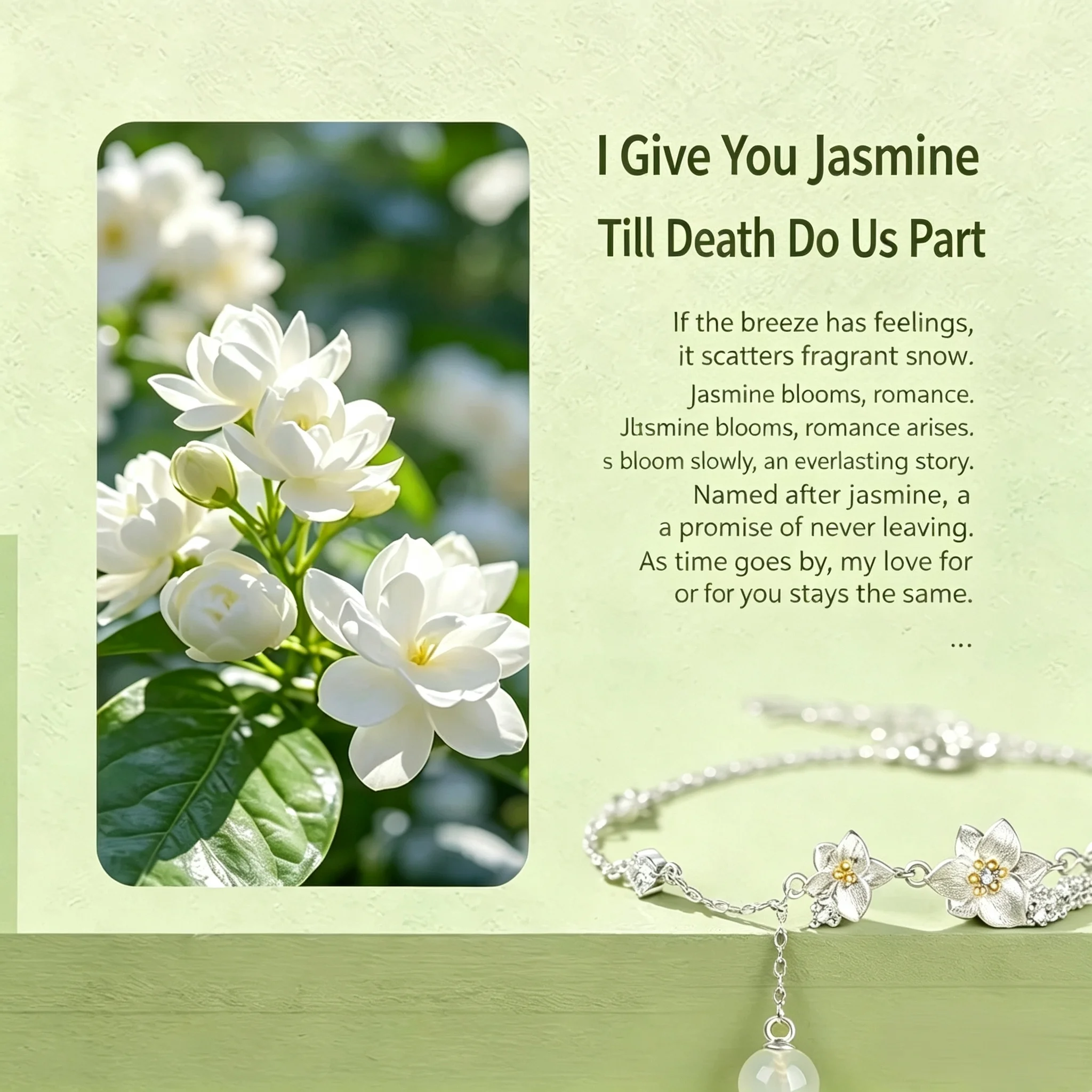 S999 Sterling Silver Jasmine Flower Necklace - Best-selling Luxury Versatile Jewelry for Birthday Gift for Your Girlfriend