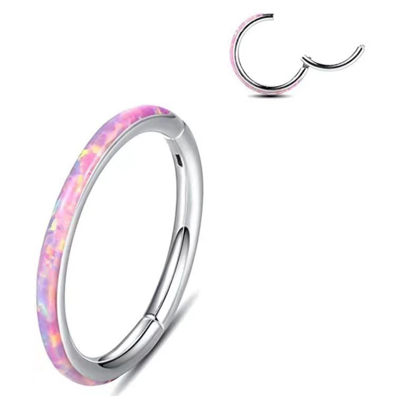 1 زوج 316L الفولاذ المقاوم للصدأ الميمون الوردي الأزرق حلق من العقيق التيتانيوم القوقعة خواتم الأنف الشفاه مجوهرات للجسم بالجملة قطرة شي #3