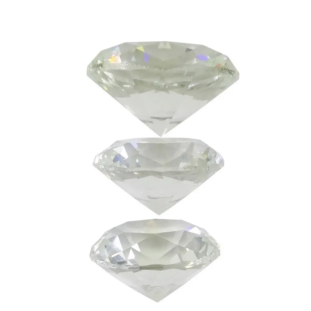 1PC Crystal Diamond Desktop Ornaments Faceted Cut Clear Glass Raw Gemstone Home Decoration Crafts