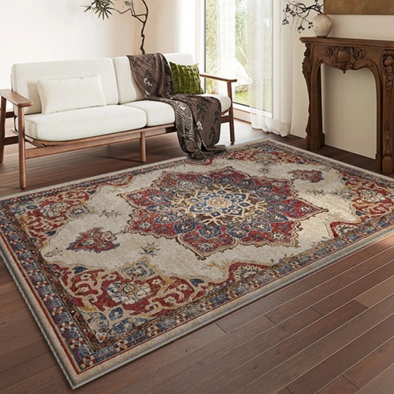 Retro Style Rugs for Bedroom Large Area Living Room Decoration American Carpet Fluffy Soft Study Floor Mat Home Thick Plush Rug