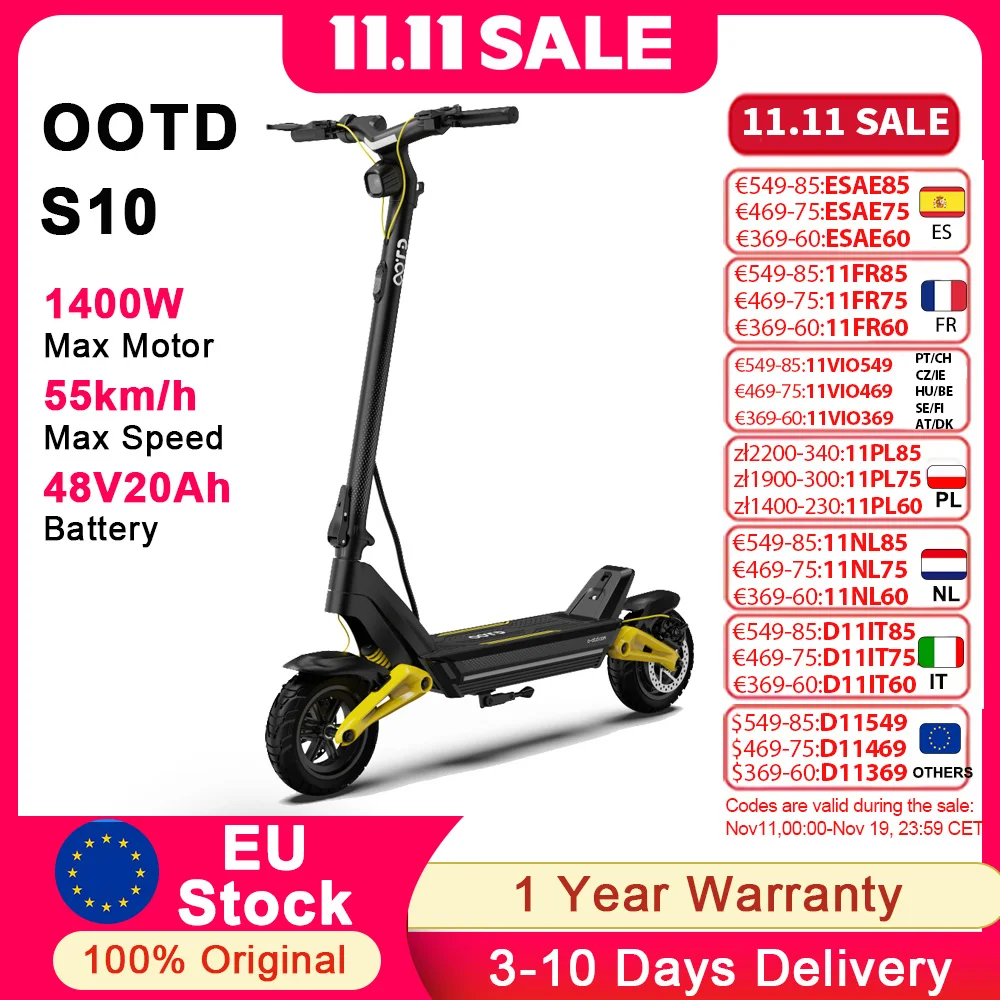 OOTD S10 elektromos roller 1400W 48V