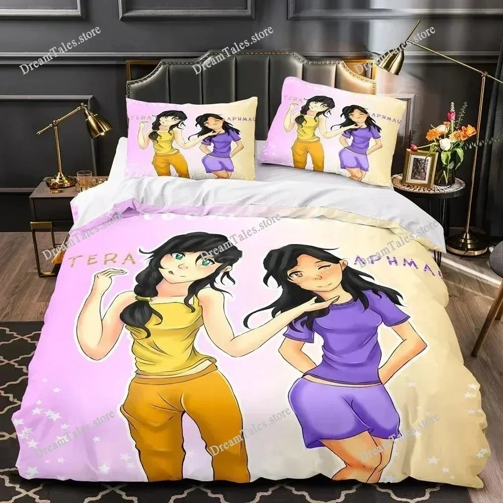 

Aphmau Luxury Bedding Set Japan Anime Cartoon Duvet Cover Set Comforter Bedspread Linen Twin Single Size Printed Home Textile