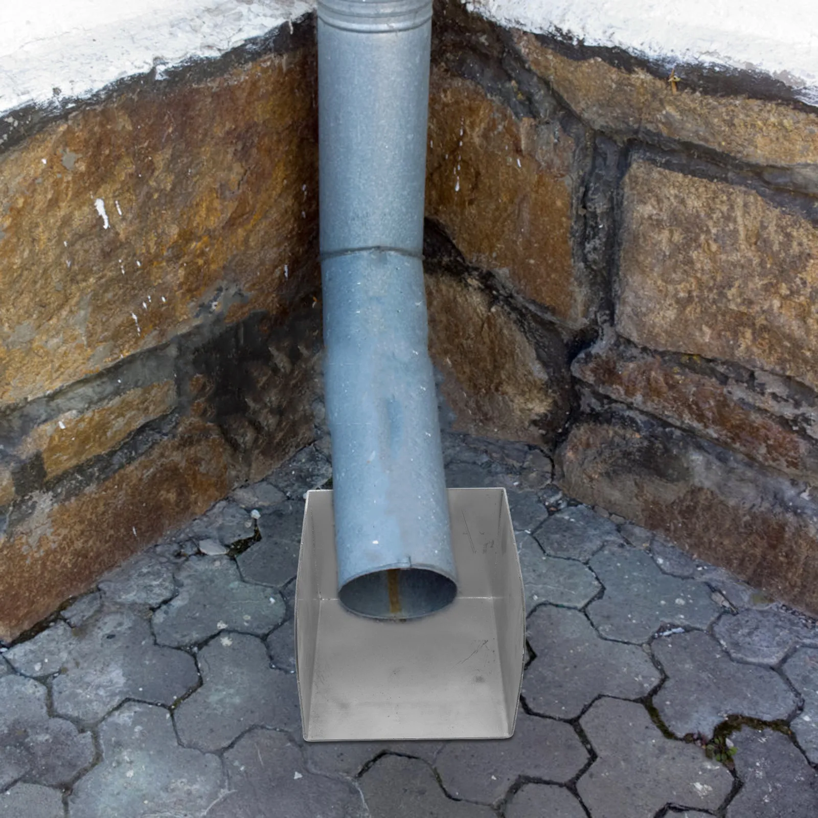 

Downspout Diverter Tool Stainless Steel Gutter Drain Protector Rainwater Splash Prevention for Cement Floor Garden Patio Yard