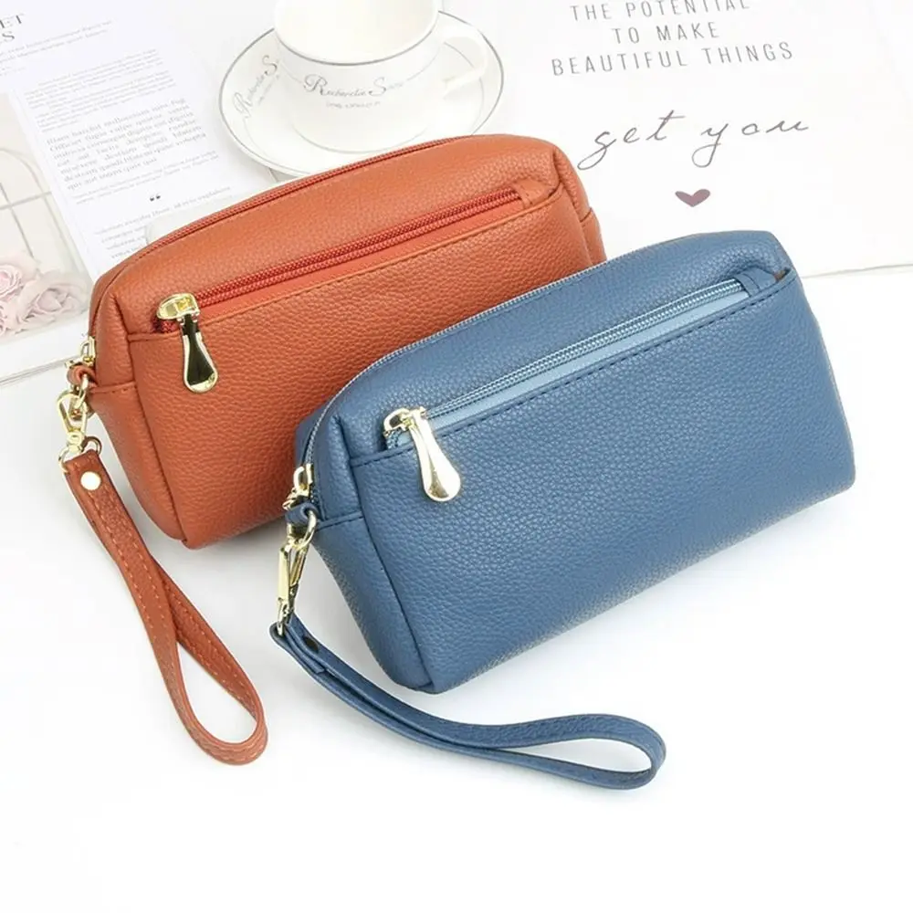 Threes Layers Card Holder Large Capacity Soft PU Leather Pouch Purse Long Waterproof Coin Bags for ID Credit Card Earphone Phone