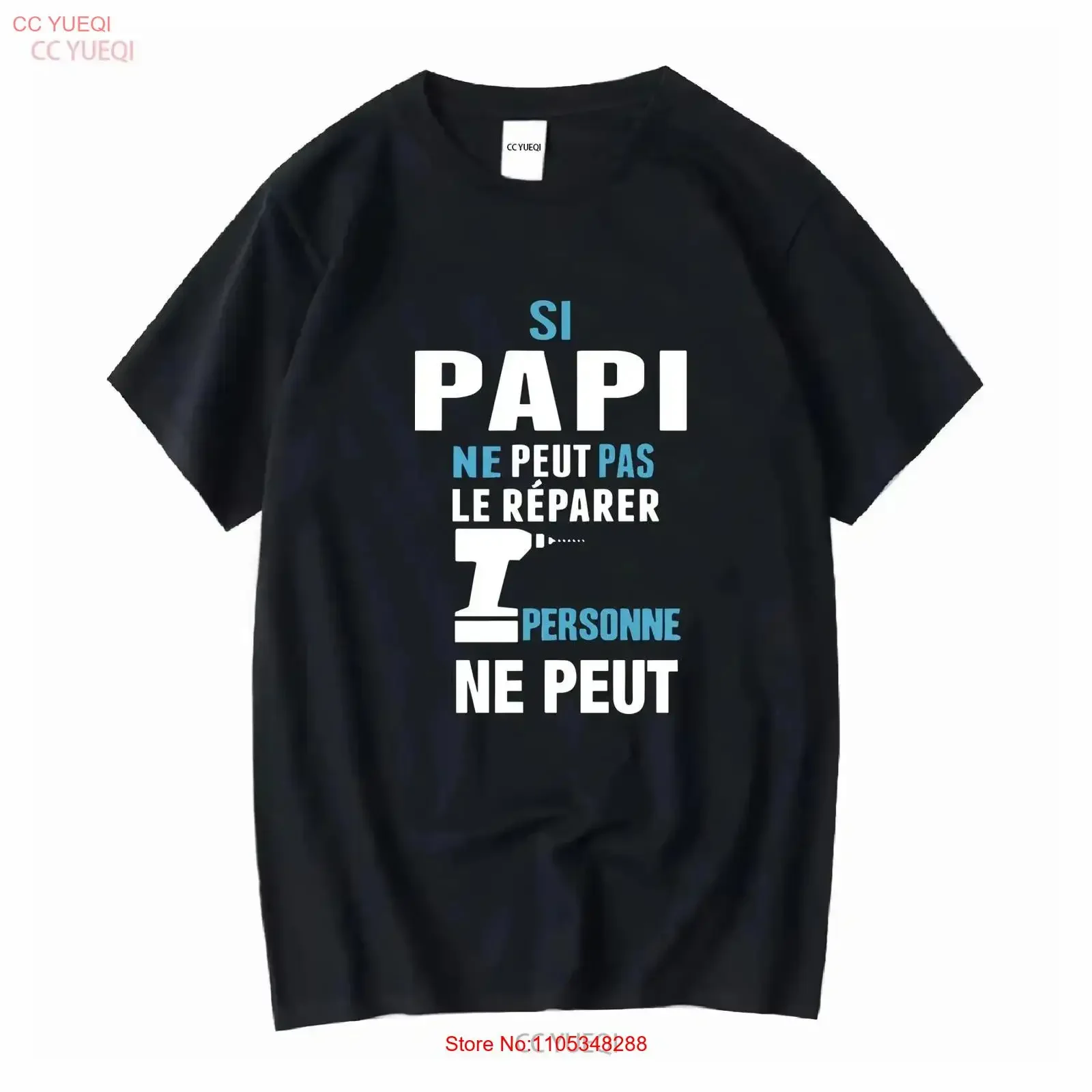 Papi peut le r parer T Shirt vintage Washed Casual homme Stretched streetwear Breathable Soft Versatile Comfortable vintage