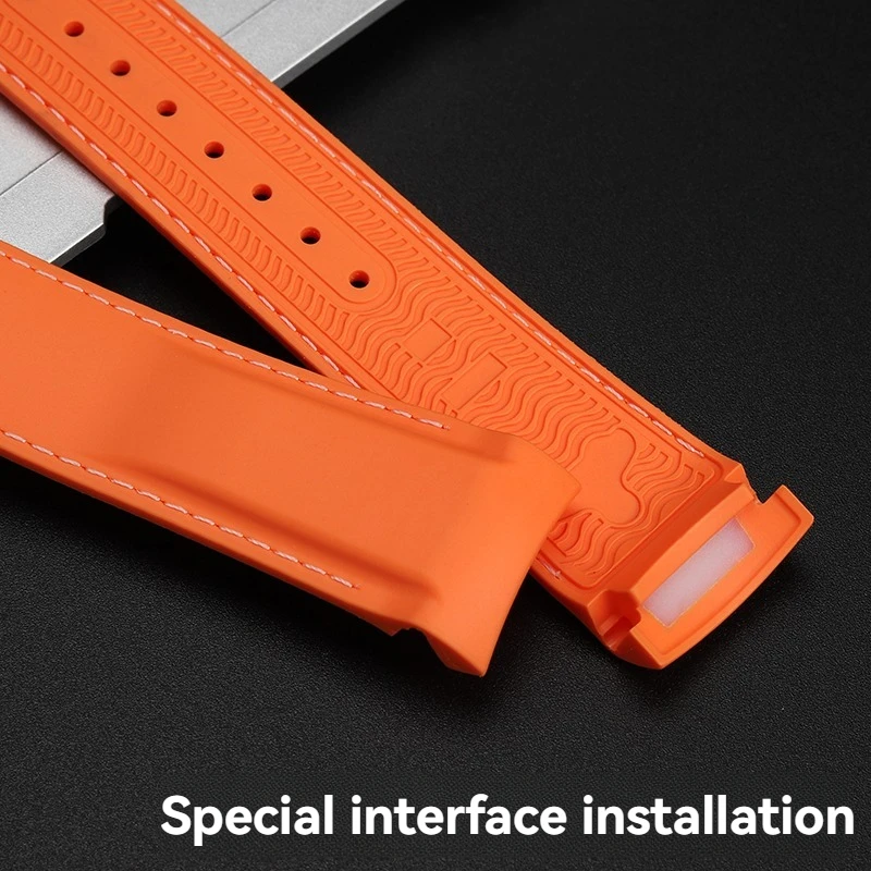 สําหรับ Omega ใหม่ Seahorse 300 Supermaster Ocean Universe 600 Quarter สีส้มนาฬิกาซิลิโคนกันน้ําพร้อมหัวเข็มขัดพับชาย