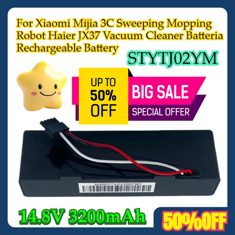 

For Xiaomi Mijia 3C Sweeping Mopping Robot Haier JX37 Vacuum Cleaner Batteria STYTJ02YM Rechargeable Battery 14.8V