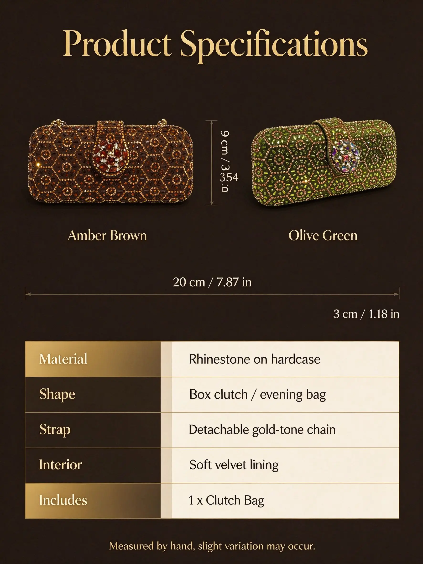 Bolso de mano de noche con pedrería para mujer, tipo caja rígida de cristal, con cadena dorada, bandolera, para boda, fiesta de graduación, cóctel, bolso de novia