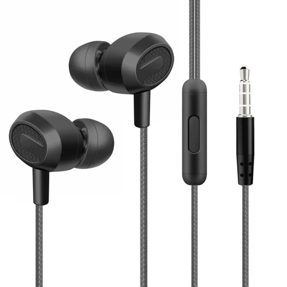 3.5mm Wired Earphones Universal In-ear Headphones Subwoofer Stereo Sports Earphone With Mic Noise Cancelling Earbuds Earphones