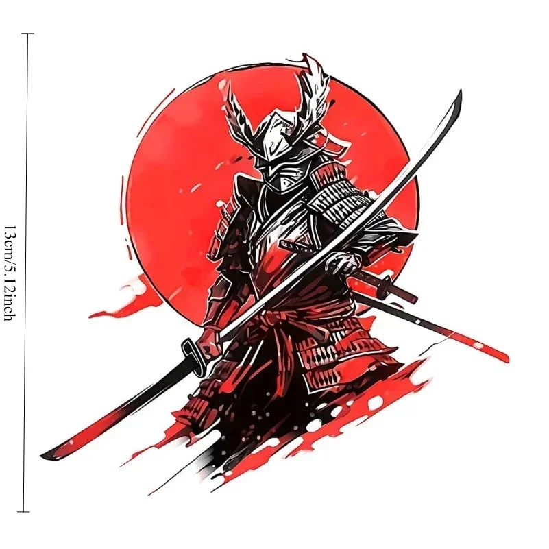 Unique Japanese Retro Samurai Pattern Sticker,13cm Diameter,for Car,Water Cup,Fuel Cap,Trunk Decoration