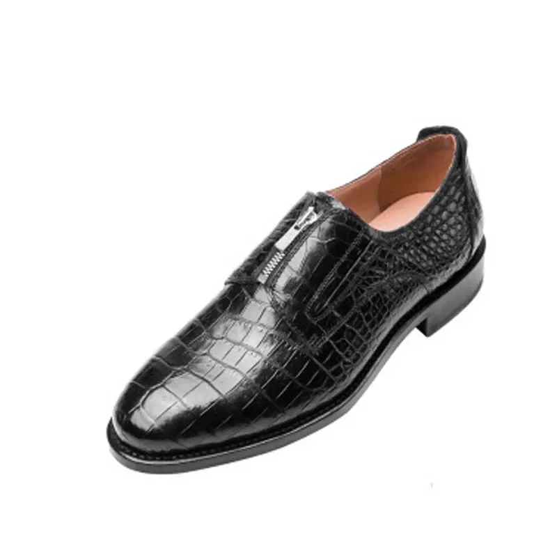 xinepiju new business  lersure  Men shoes  black  Casual s tide  pointed  lace-up  Men crocodile leather