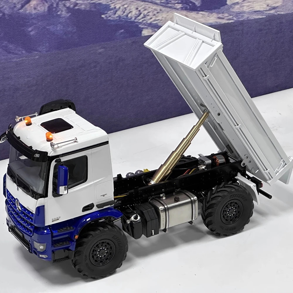 RC 4x4 Truck 1/14 Remote Control Hydraulic Lift Dumper Truck RTR Simulation Engineering Truck Metal Cargo Box Differential Lock