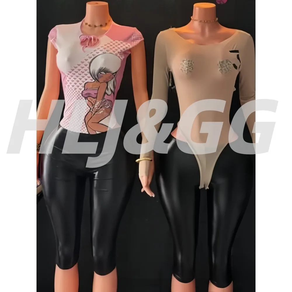 

HLJ Y2k Sexy Women Pattern Printing Patchwork Short Sleeves Crop Top and Low Waist Pants 2 Piece Set Fashion Streetwear Summer