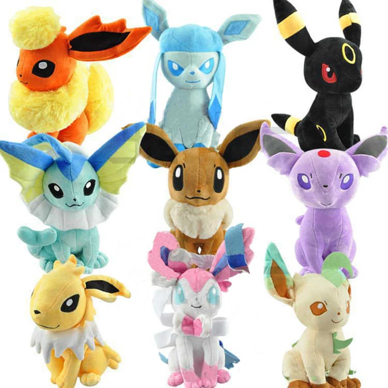 Oreiller en peluche de dessin animé Anime, posture assise, Pokemon, Eevee, Vaporeon, Flareon, Espeon, Umbreon, Glaceon, SylLion, Gesteon, jouet cadeau, 20cm