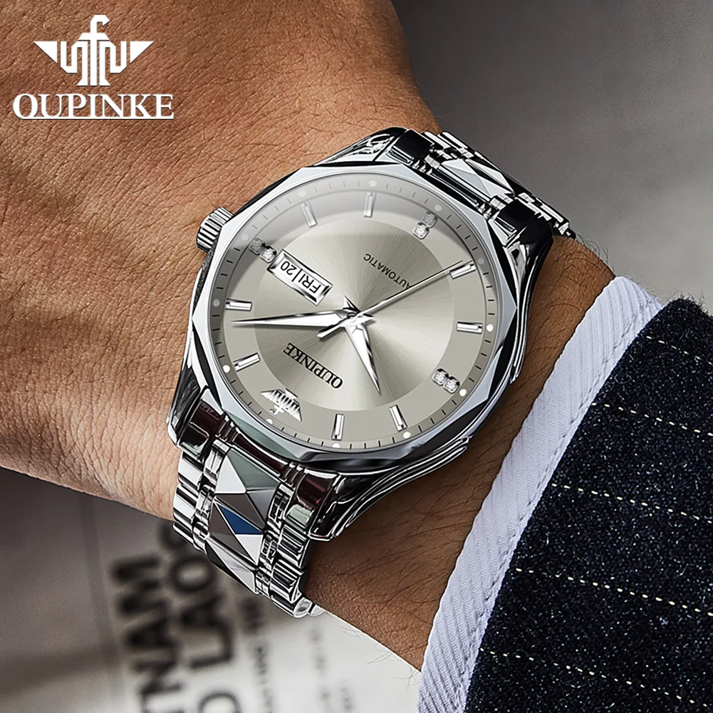 OUPINKE Fashion Classic Men Mechanical Watch Waterproof Diamond Tungsten Steel Luxury Imported Movement Automatic Men Watch 3295