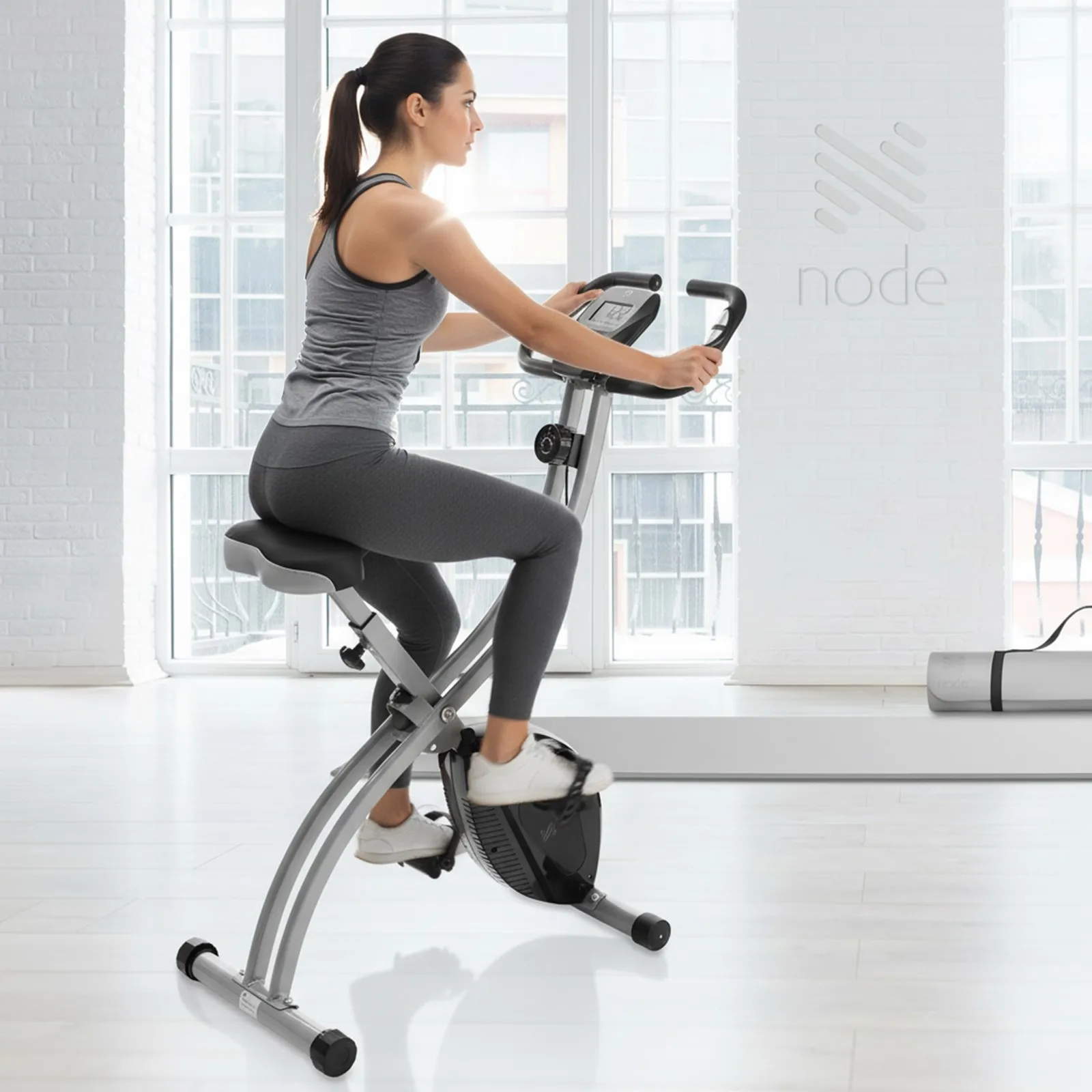 

Складной стационарный велотренажер для дома с ЖК-монитором