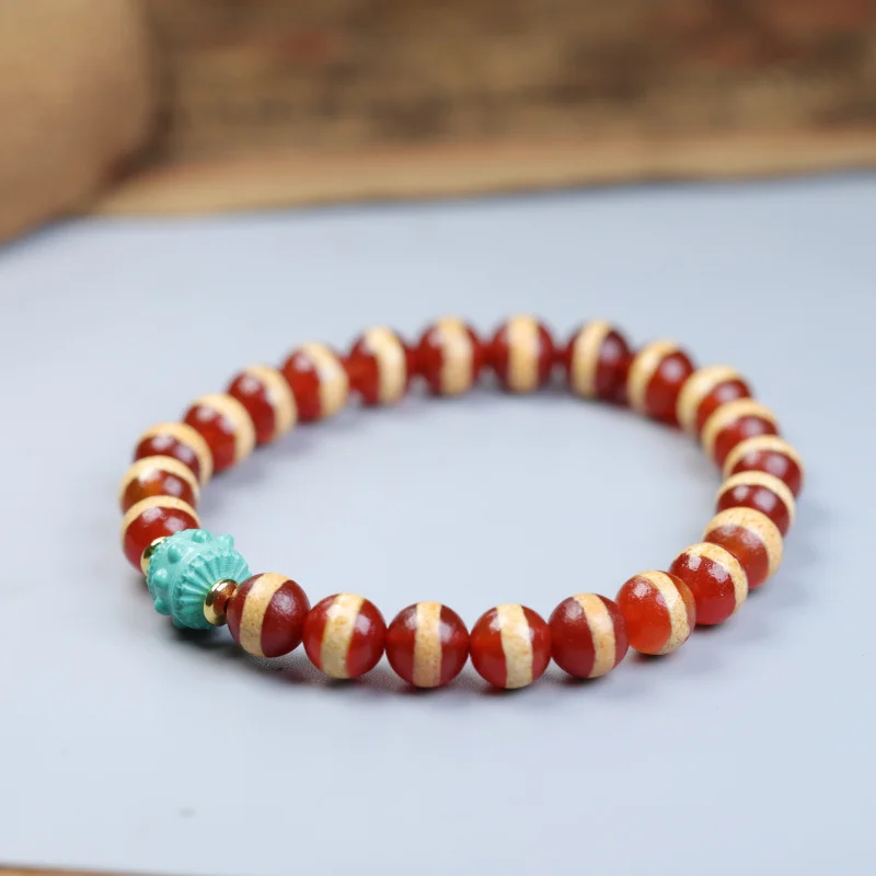 First-Line Pharmacist Ancient Beads Agate Couple Bracelet