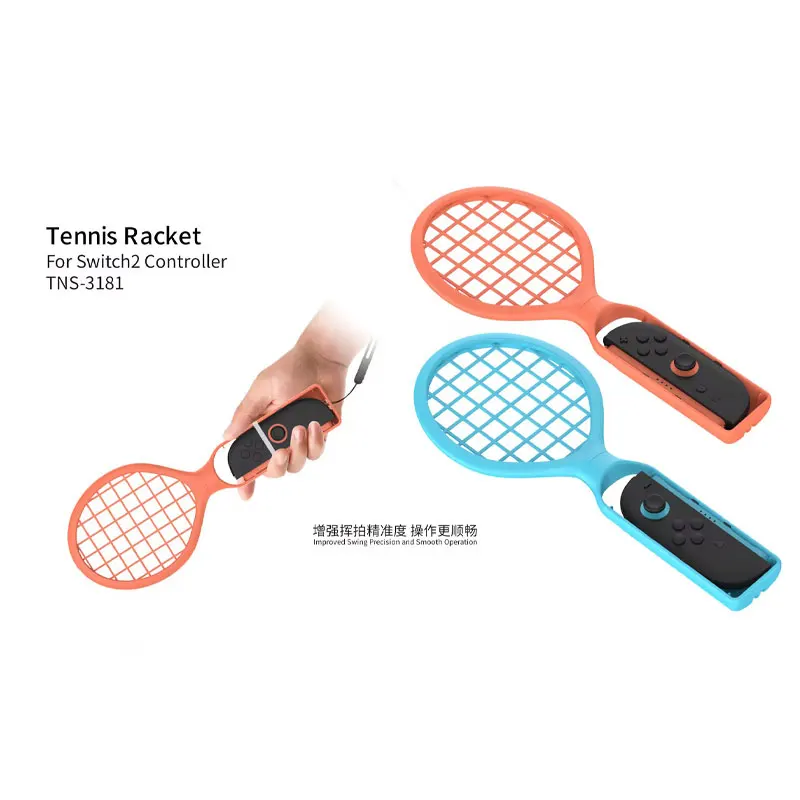 2PCS Tennis Racket For Nintendo Switch/Switch OLED Joy-Con Controller Wrist Strap For Mario Tennis Racquet Grip Game Accessories