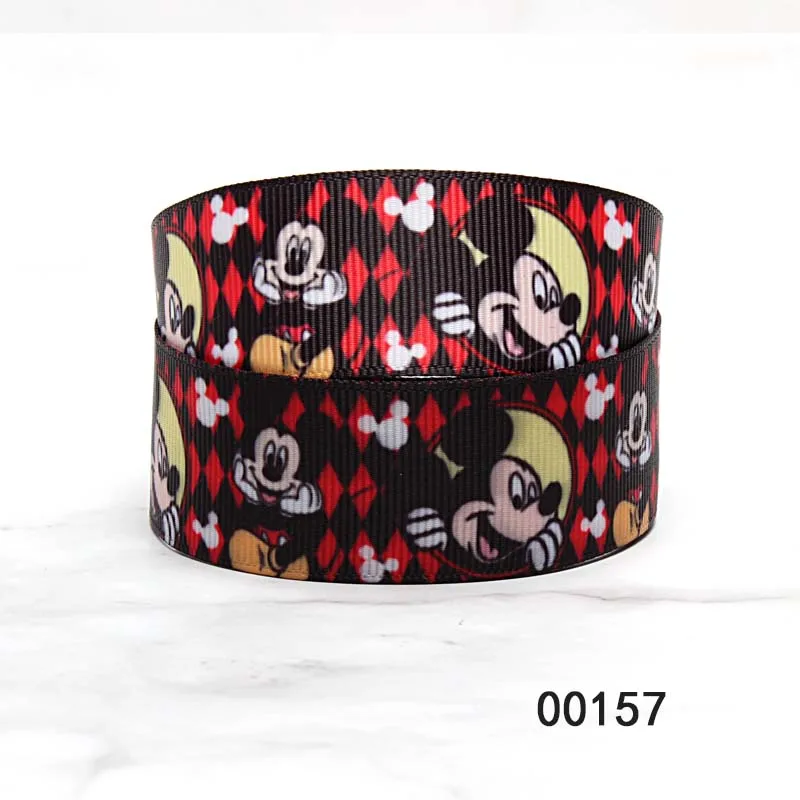 5Yards Mickey Minnie Mouse Printed Disney Ribbon for Hairbows DIY Craft Materials