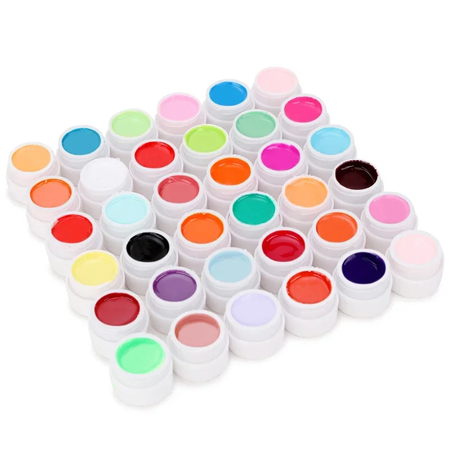 36색 네일 아트 젤 페인트 키트 (15개 페인팅 드로잉 네일 브러쉬 포함) UV LED 호환 네일 아트 키트