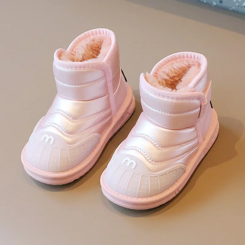 

Детские теплые зимние ботильоны для мальчиков и девочек, модные детские спортивные короткие ботинки с круглым носком, нескользящая повседневная обувь для малышей