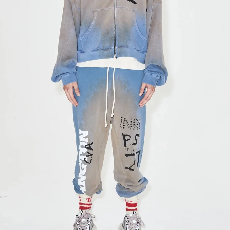 

RRR23 24SS «ngli Da Han Ling» — американские тяжелые спортивные брюки-джоггеры из плотного материала, модный бренд, молодежный стиль