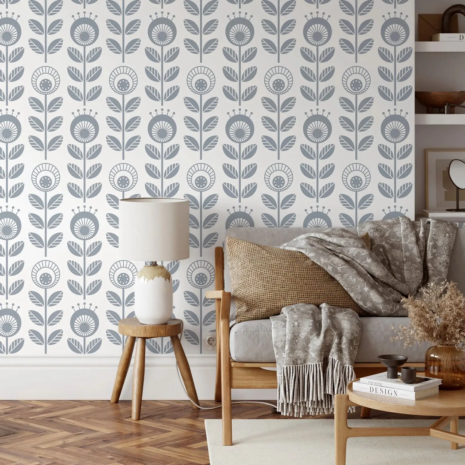 Vintage Floral Peel and Stick Wallpaper,Flower Wall Paper For Kitchen Wall Hanging Home Decor Wall Art,Self-adhesive/Tradition