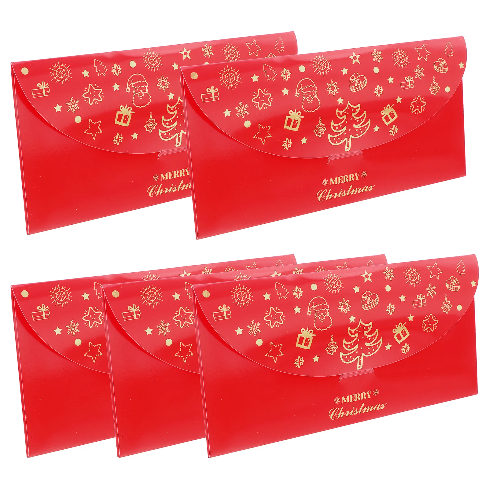 Sobres rojos de lámina dorada, diseño navideño encantador, sobres para dinero de la suerte, decoración para Festival de Año Nuevo, rojo tradicional, 5 uds.