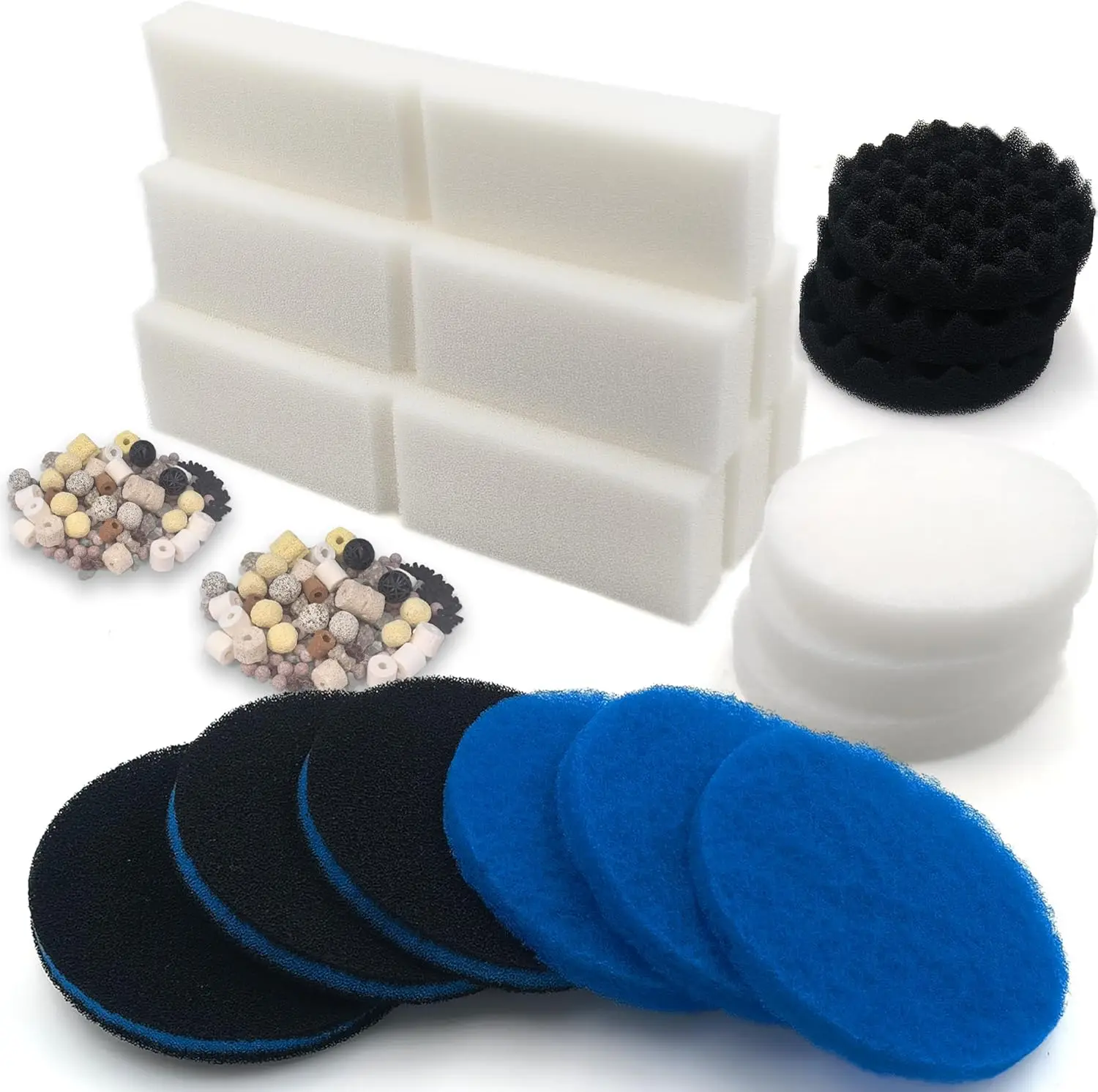 

20 Pcs Filter Media Replacement Set for Fluval FX4/FX5/FX6, Includes Foam Block, Bio-Foam, Fine Pad & More