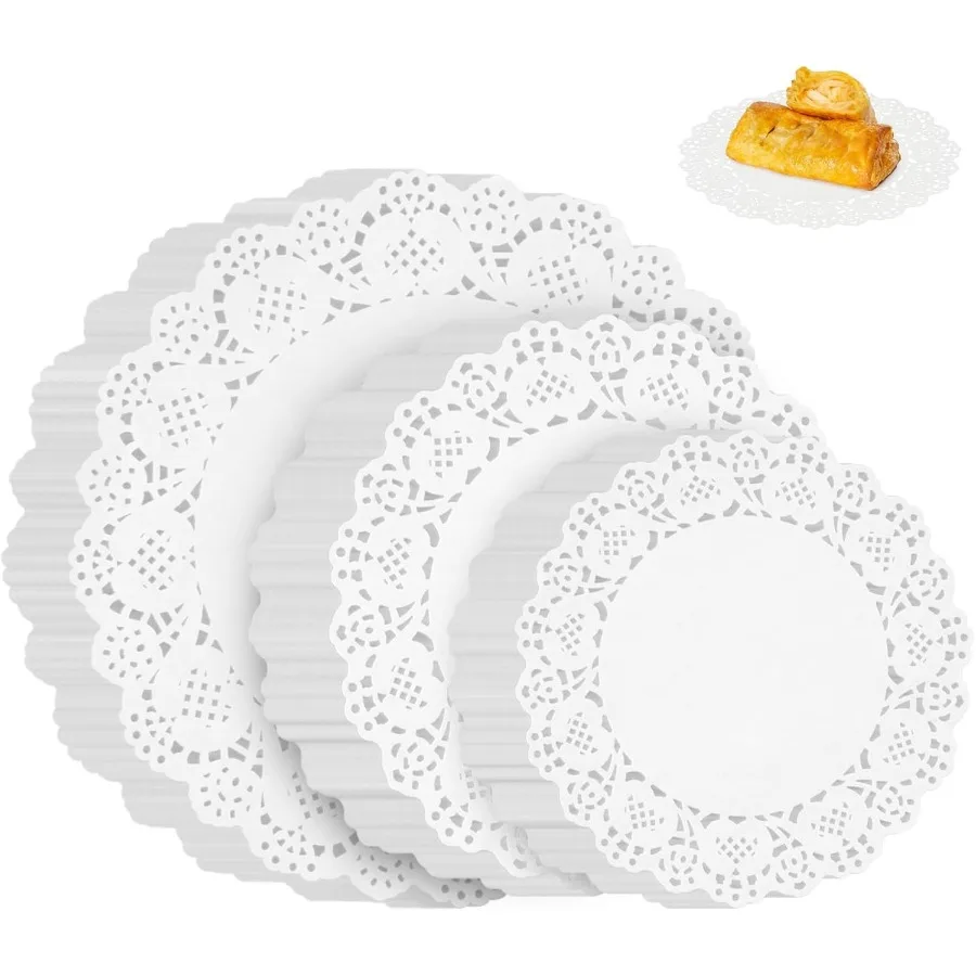 

Paper Doilies 200 Pack White Lace Doilies 6.5 8.5 and 10.5 Ih for Food Crafts Baby Srs Parties Wedding Birthday Tableware Decor