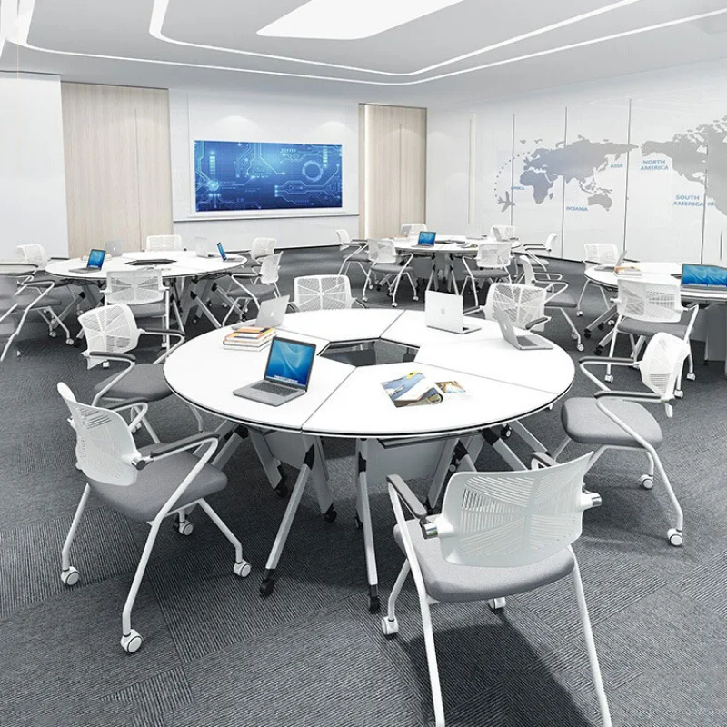 custom.School Furniture Folding Classroom College Table Mobile School Desk Student Desk