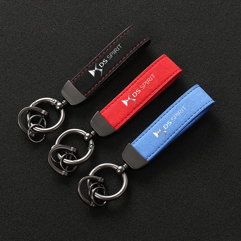 Suede Metal Buckle Car Keychain Business Gift with Logo keyring For Citroen DS SPIRIT DS3 DS4 DS4S DS5 5LS DS6 DS7 DS Car