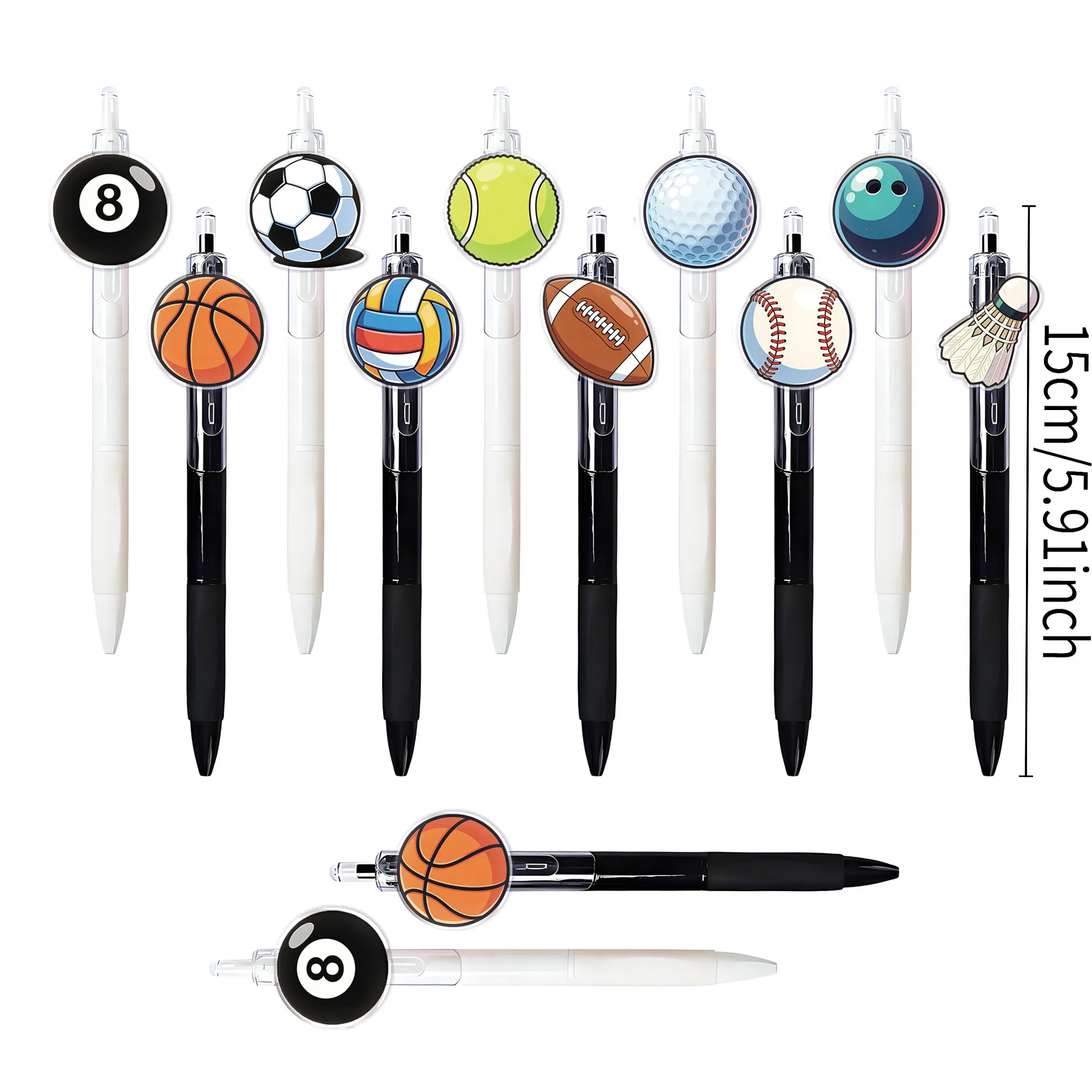 10pcs/20pcs Ball Theme Press Ballpoint Pen for Sports Enthusiasts Ball Ballpoint Pen for Carrying Out Signature Pen
