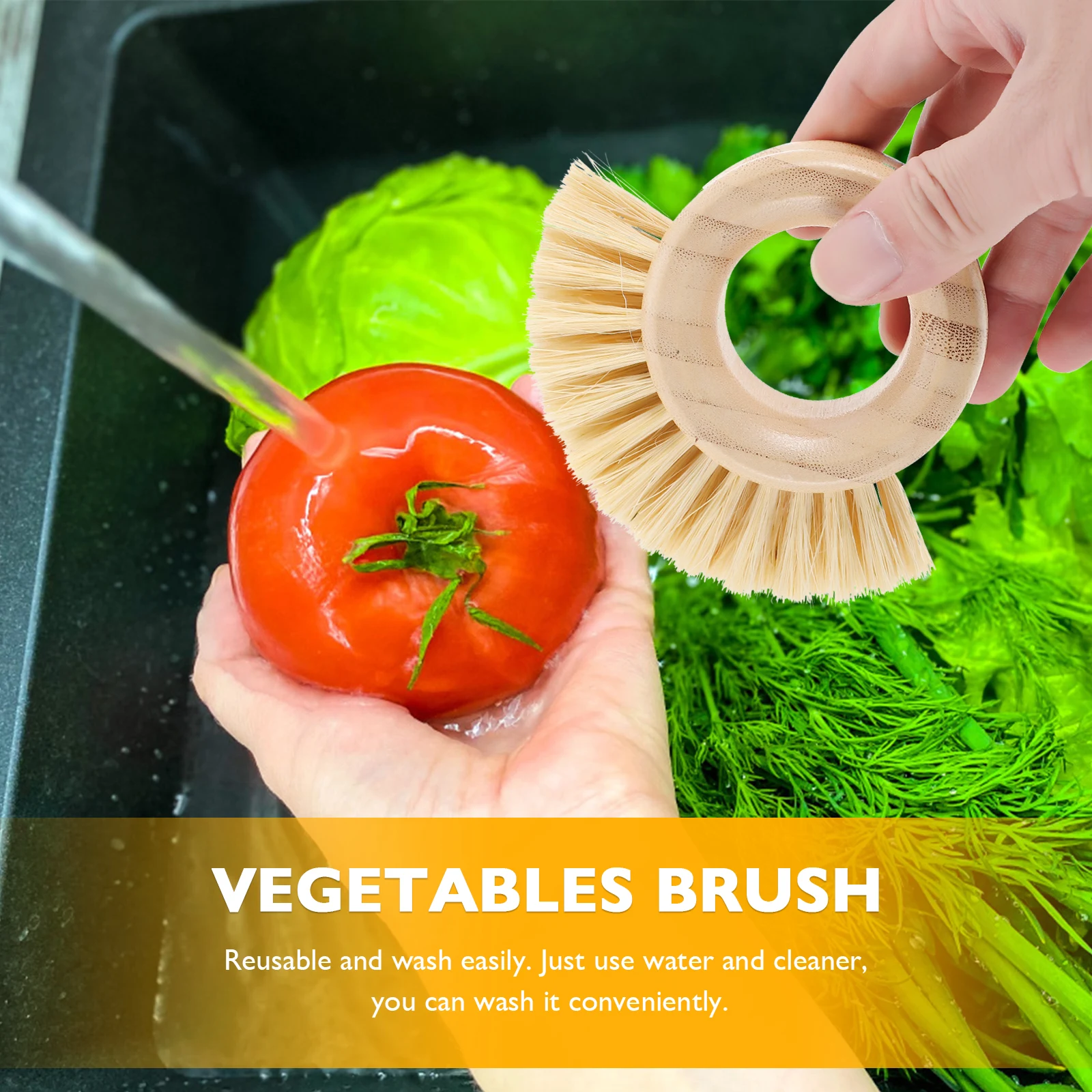 

Pot Dish Brush Kitchen Scrubber Reusable Easy Wash Cleaning Fruit Vegetable Wok Pan Tools