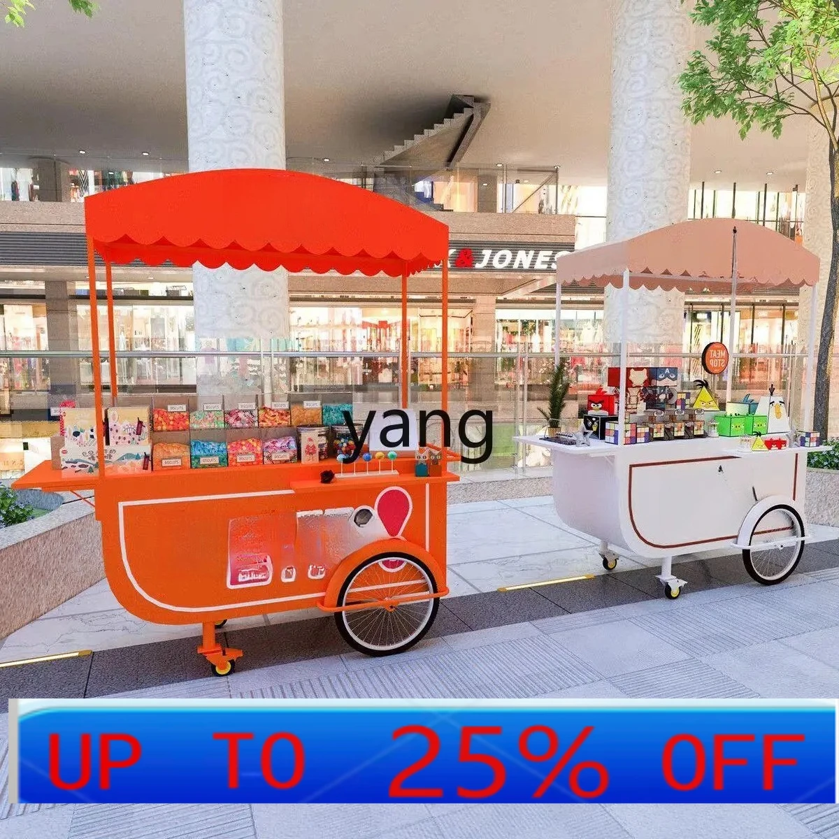 ltt shopping mall stall creative wrought iron movable dining car scenic night market display car