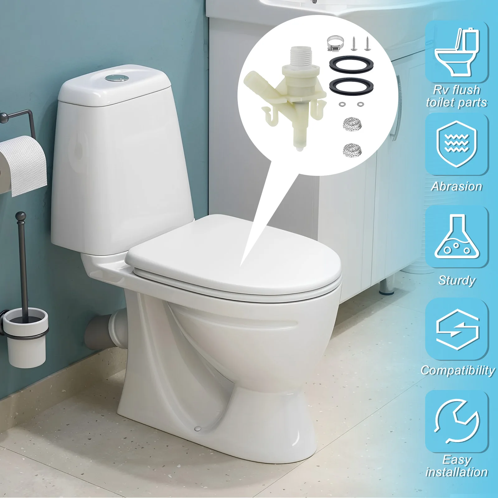 385311641 Комплект водяного клапана для унитаза RV и 385311658 Замена уплотнения шарикового смыва для унитазов 300/301/310/320 предотвращения утечек