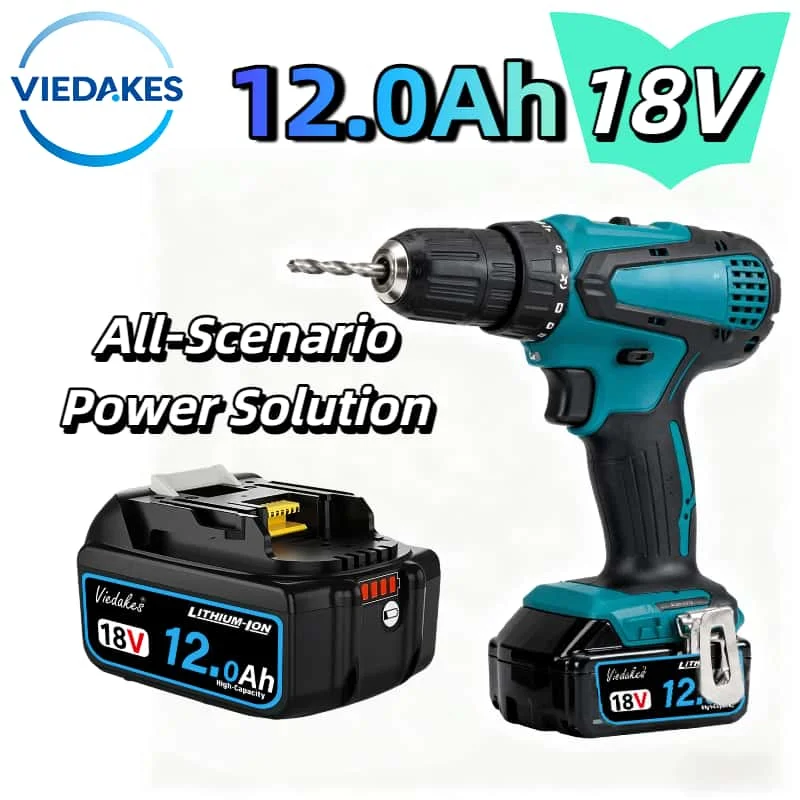 🏆 🏆 موثوق لبطارية ليثيوم أيون ماكيتا 18 فولت 12.0 أمبير في الساعة: قم بتقوية مفكات البراغي اللاسلكية الخاصة بك، وملمع لتحسين المنزل وإصلاح السيارات