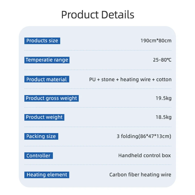 PEMF Photon Tourmaline Mattress Amethyst Thermal Therapy PEMF Crystal Mat With Gemstones Body Therapy