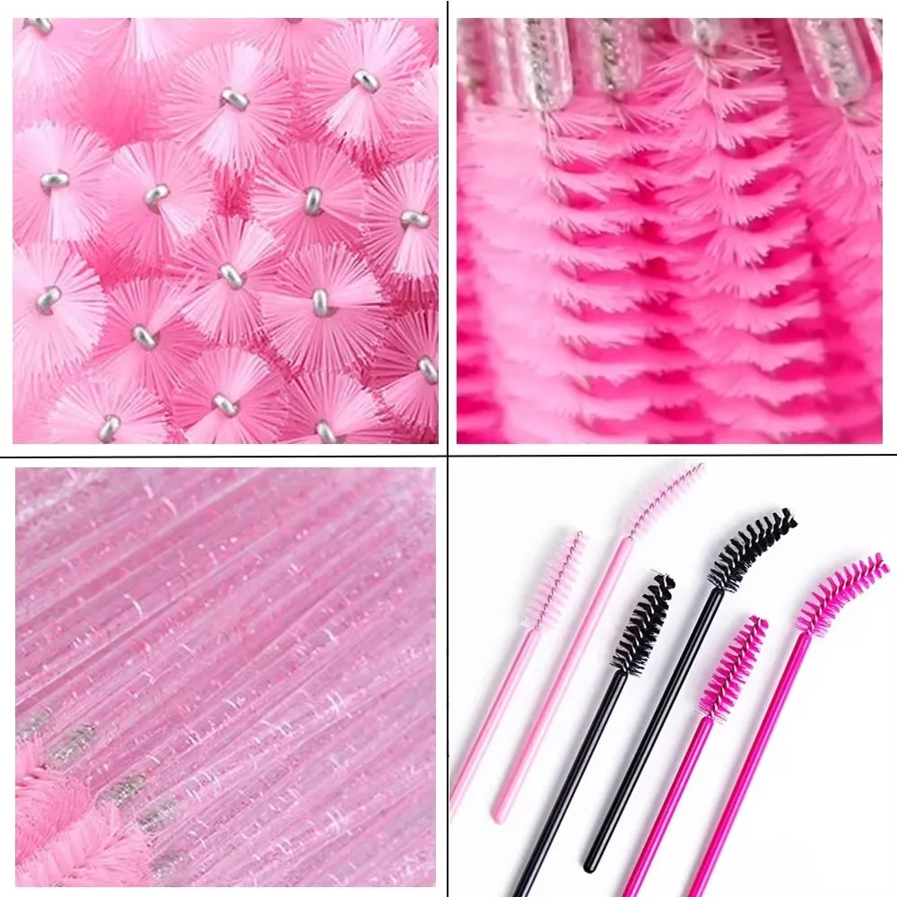 Fashion Crystal Pole Disposable Mascara Wands Elasticity Colorful Eyelash Extension Microbrush Glitter Eyebrow Applicator