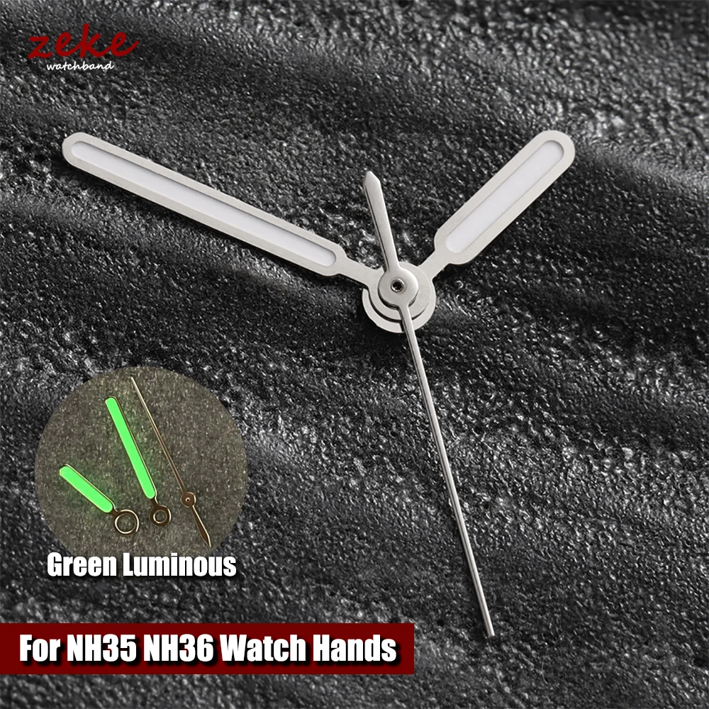 1/2/3/5pcs Silver Watch Hands Aiguille NH35 Hands Set Green Luminous for NH34 NH35 NH36 7S for Nautilus Hands Watches Pointers