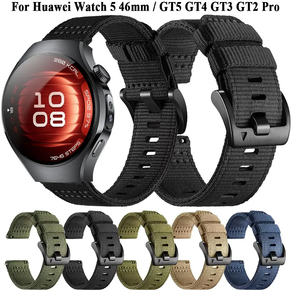 

Нейлоновые ремешки для часов 22 мм для Huawei 5 46 мм GT5 Pro, GT4, GT3, GT2 Pro, прочные сменные ремешки 22 мм