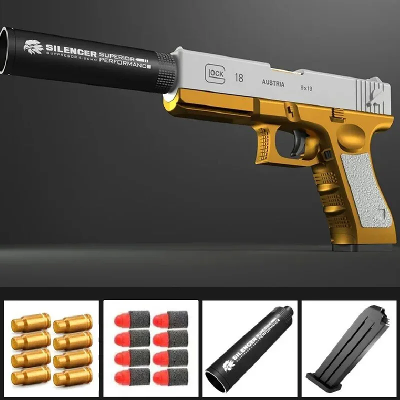 El más nuevo Glock18 Shell pistola de expulsión bala suave pistola de juguete arma niños Armas disparar juego al aire libre regalo para niños